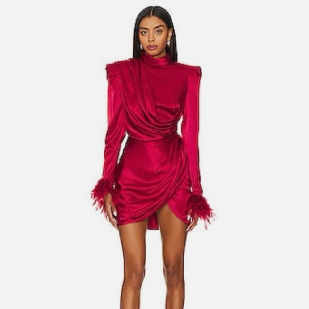 Bronx and Banco Vibrant Red Long Sleeve Dress